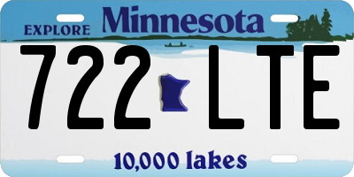 MN license plate 722LTE