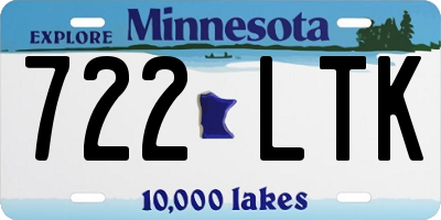 MN license plate 722LTK