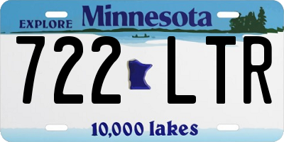 MN license plate 722LTR