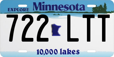 MN license plate 722LTT