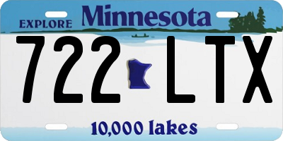 MN license plate 722LTX