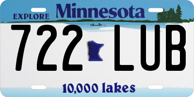 MN license plate 722LUB