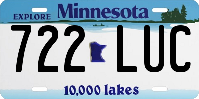 MN license plate 722LUC