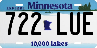 MN license plate 722LUE