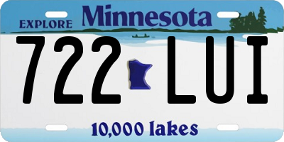 MN license plate 722LUI