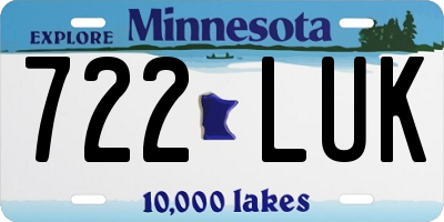 MN license plate 722LUK