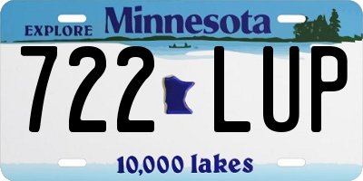 MN license plate 722LUP