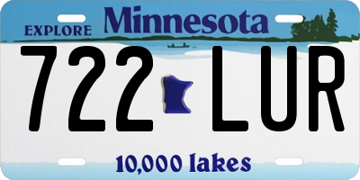 MN license plate 722LUR