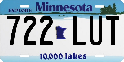 MN license plate 722LUT