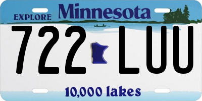 MN license plate 722LUU