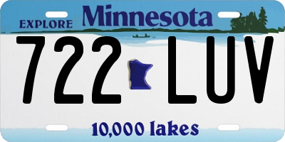 MN license plate 722LUV