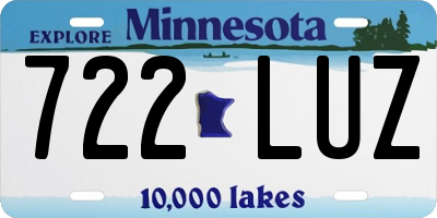 MN license plate 722LUZ