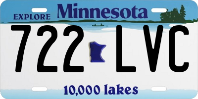 MN license plate 722LVC