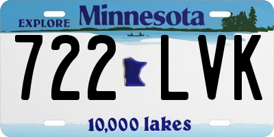 MN license plate 722LVK