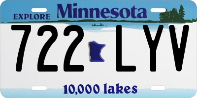 MN license plate 722LYV