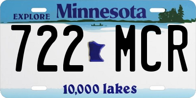 MN license plate 722MCR