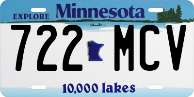 MN license plate 722MCV