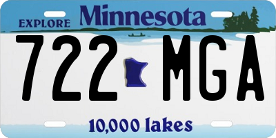 MN license plate 722MGA