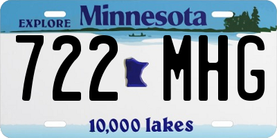 MN license plate 722MHG
