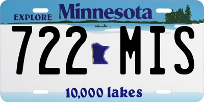 MN license plate 722MIS