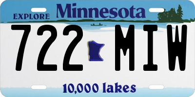 MN license plate 722MIW