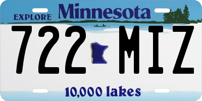MN license plate 722MIZ