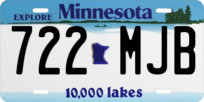 MN license plate 722MJB
