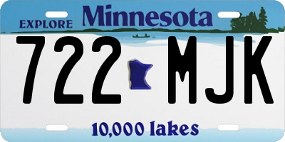 MN license plate 722MJK