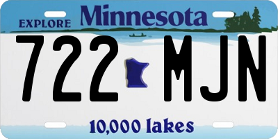 MN license plate 722MJN