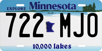 MN license plate 722MJO