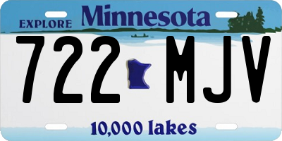 MN license plate 722MJV