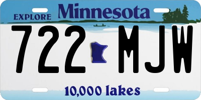 MN license plate 722MJW
