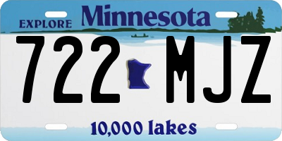MN license plate 722MJZ