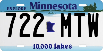 MN license plate 722MTW