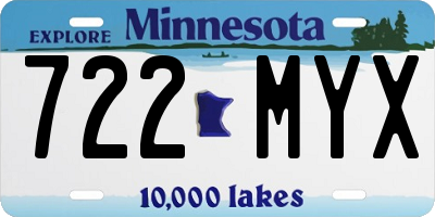 MN license plate 722MYX