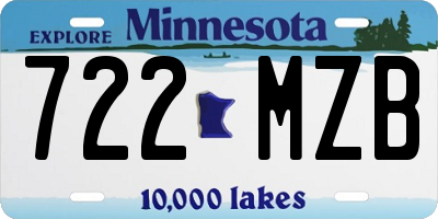 MN license plate 722MZB