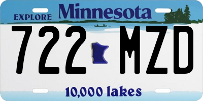 MN license plate 722MZD