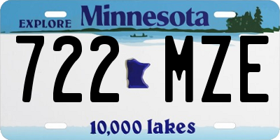 MN license plate 722MZE