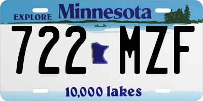 MN license plate 722MZF
