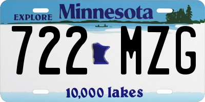 MN license plate 722MZG