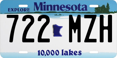 MN license plate 722MZH