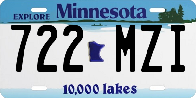 MN license plate 722MZI