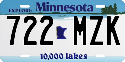 MN license plate 722MZK