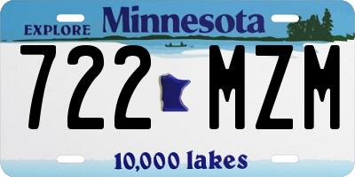 MN license plate 722MZM