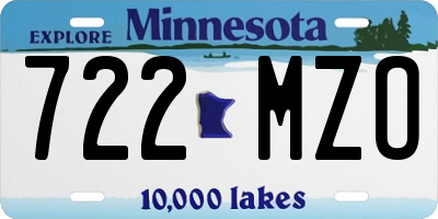 MN license plate 722MZO