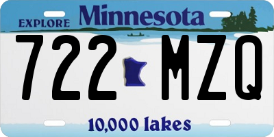 MN license plate 722MZQ