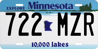 MN license plate 722MZR