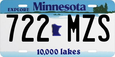 MN license plate 722MZS