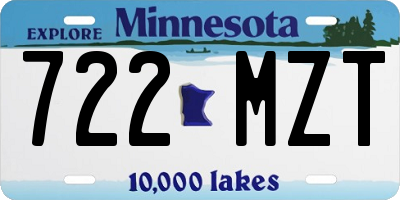 MN license plate 722MZT