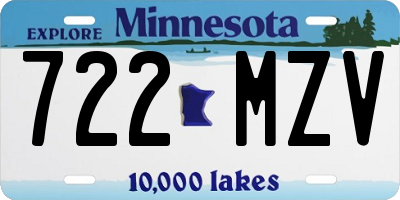 MN license plate 722MZV
